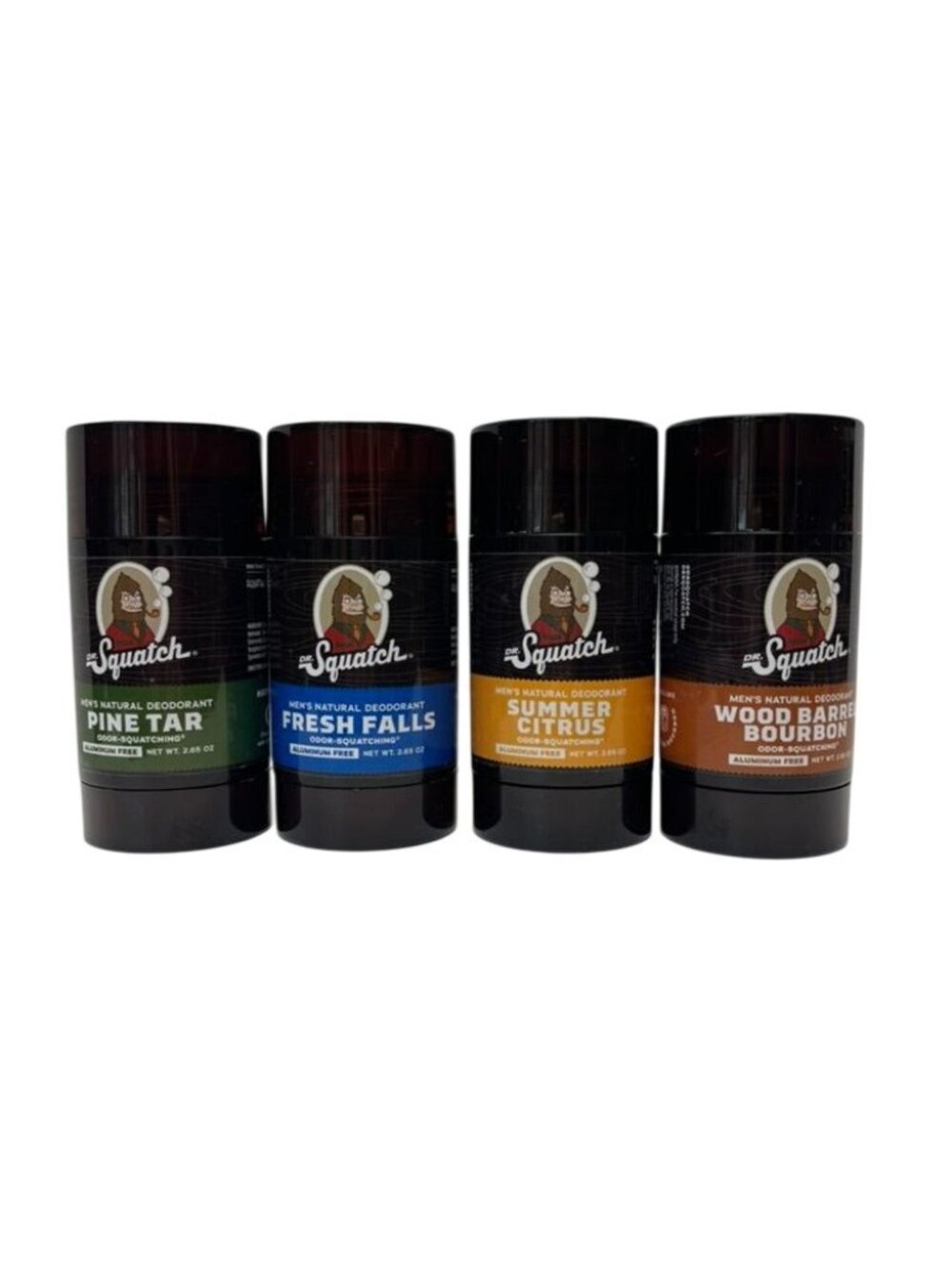 Dr. Squatch Natural Deodorant Bundle Pine Tar Fresh Falls Summer Citrus Bourbon